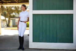 Ariat Womens Ascent 1/4 Zip Short Sleeve Show Shirt 34 Ariat Womens Ascent 1/4 Zip Short Sleeve Show Shirt -Equestrian Supplies Shop S23 WMS ENGL Carmel LaCunha Shot 02 8052 RTL