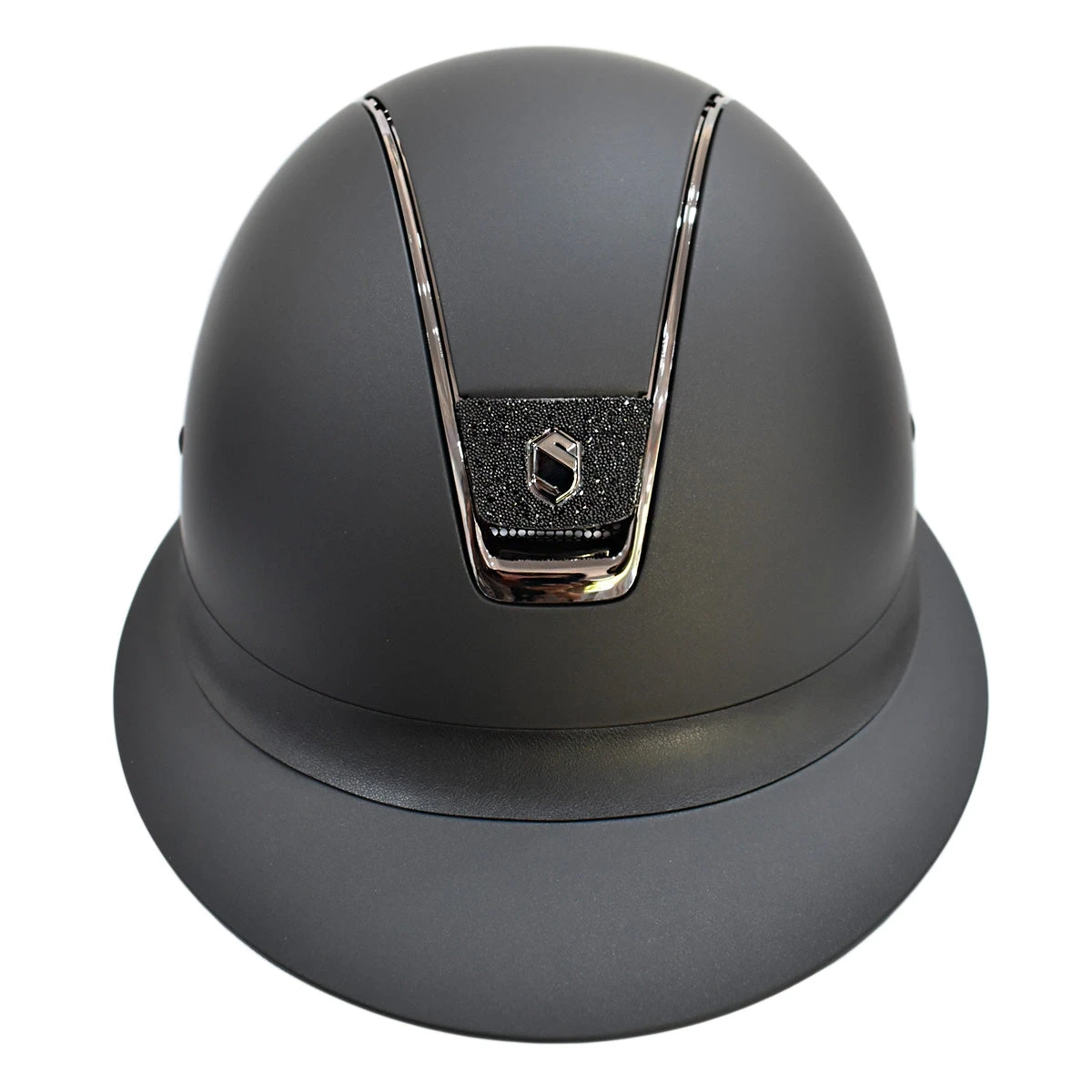 Samshield Custom Miss Shield Matte Black Chrome Black Blazon Crystal Helmet 7 Samshield Custom Miss Shield Matte Black Chrome Black Blazon Crystal Helmet - Image 5