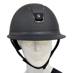 Samshield Custom Miss Shield Matte Black Chrome Black Blazon Crystal Helmet 39 Samshield Custom Miss Shield Matte Black Chrome Black Blazon Crystal Helmet -Equestrian Supplies Shop Samshield Custom Miss.Shield Blazon.Crystals Black Mannequin 00