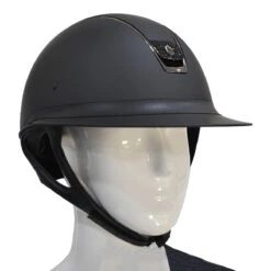 Samshield Custom Miss Shield Matte Black Chrome Black Blazon Crystal Helmet 38 Samshield Custom Miss Shield Matte Black Chrome Black Blazon Crystal Helmet -Equestrian Supplies Shop Samshield Custom Miss.Shield Blazon.Crystals Black Mannequin 01