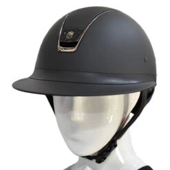 Samshield Custom Miss Shield Matte Black Chrome Black Blazon Crystal Helmet 37 Samshield Custom Miss Shield Matte Black Chrome Black Blazon Crystal Helmet -Equestrian Supplies Shop Samshield Custom Miss.Shield Blazon.Crystals Black Mannequin 04