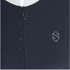 Samshield Women's Louison Long Sleeve Show Shirt -Equestrian Supplies Shop Samshield Louisen LS.Show .Shirt Navy Front.Detail