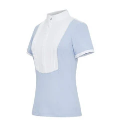 Samshield Women's Sixtine Show Shirt -Equestrian Supplies Shop Samshield Sixtine SS.Show .Shirt Powder.Blue Front