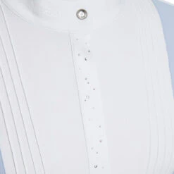 Samshield Women's Sixtine Show Shirt -Equestrian Supplies Shop Samshield Sixtine SS.Show .Shirt Powder.Blue Front.Detail