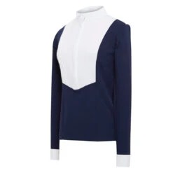 Samshield Women's Sophia Long Sleeve Shirt -Equestrian Supplies Shop Samshield Sophia Navy.Jacquard Front