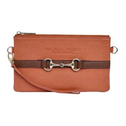Tucker Tweed Equestrian Wellington Wristlet -Equestrian Supplies Shop TT WW TC.SB Terracotta.Saddle.Brown