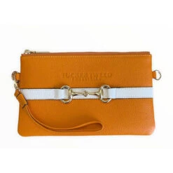 Tucker Tweed Equestrian Wellington Wristlet -Equestrian Supplies Shop Tucker.Tweed Wellington.Marigold.White