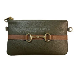 Tucker Tweed Equestrian Wellington Wristlet -Equestrian Supplies Shop Tucker.Tweed Wellington Olive.Saddle.Brown 00