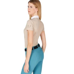 Vestrum Women's Camaiore Short Sleeve Show Shirt -Equestrian Supplies Shop Vestrum Camaiore.Short .Sleeve.Show .Shirt Beige.Back
