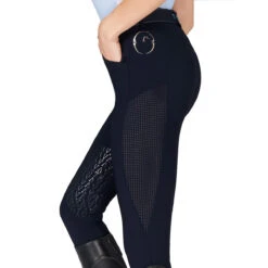 Vestrum Women's Ischia Knee Grip Breeches -Equestrian Supplies Shop Vestrum Ischia.Knee .Patch .Breeches Navy Mesh