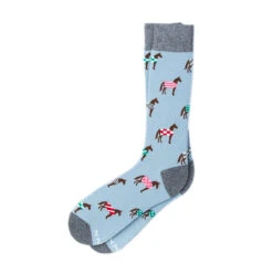 Wild Attire Inc. Horsin' Around Carded Cotton Socks -Equestrian Supplies Shop Wild.Attire.Inc pale blue carded cotton horsin around 01