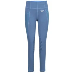 TuffRider Children's Minerva EquiCool Tights -Equestrian Supplies Shop blue front 33515.1587157084.1280.1280