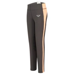 TuffRider Children's Ventilated Schooling Tights 35 TuffRider Children's Ventilated Schooling Tights -Equestrian Supplies Shop charcoal neonpeach 04407.1583525669.1280.1280