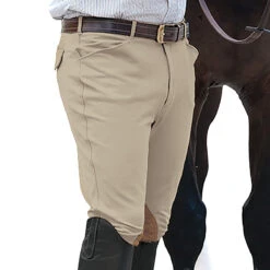 Ovation Men's EuroWeave Front Zip 4-Pocket Knee Patch Breeches 10 Ovation Men's EuroWeave Front Zip 4-Pocket Knee Patch Breeches -Equestrian Supplies Shop classic show tan 06048.1588796601.1280.1280