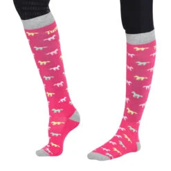 TuffRider Ladies Flamingo/Boat/Horse Knee Hi Socks 10 TuffRider Ladies Flamingo/Boat/Horse Knee Hi Socks -Equestrian Supplies Shop jpc tr ladies boat.flamingo.horse .socks 5