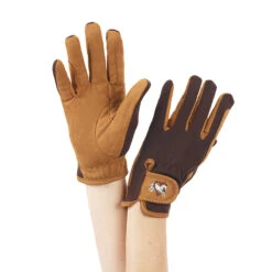 Ovation Child's Hearts & Horses Gloves -Equestrian Supplies Shop light brown chocolate 22966.1590174193.1280.1280