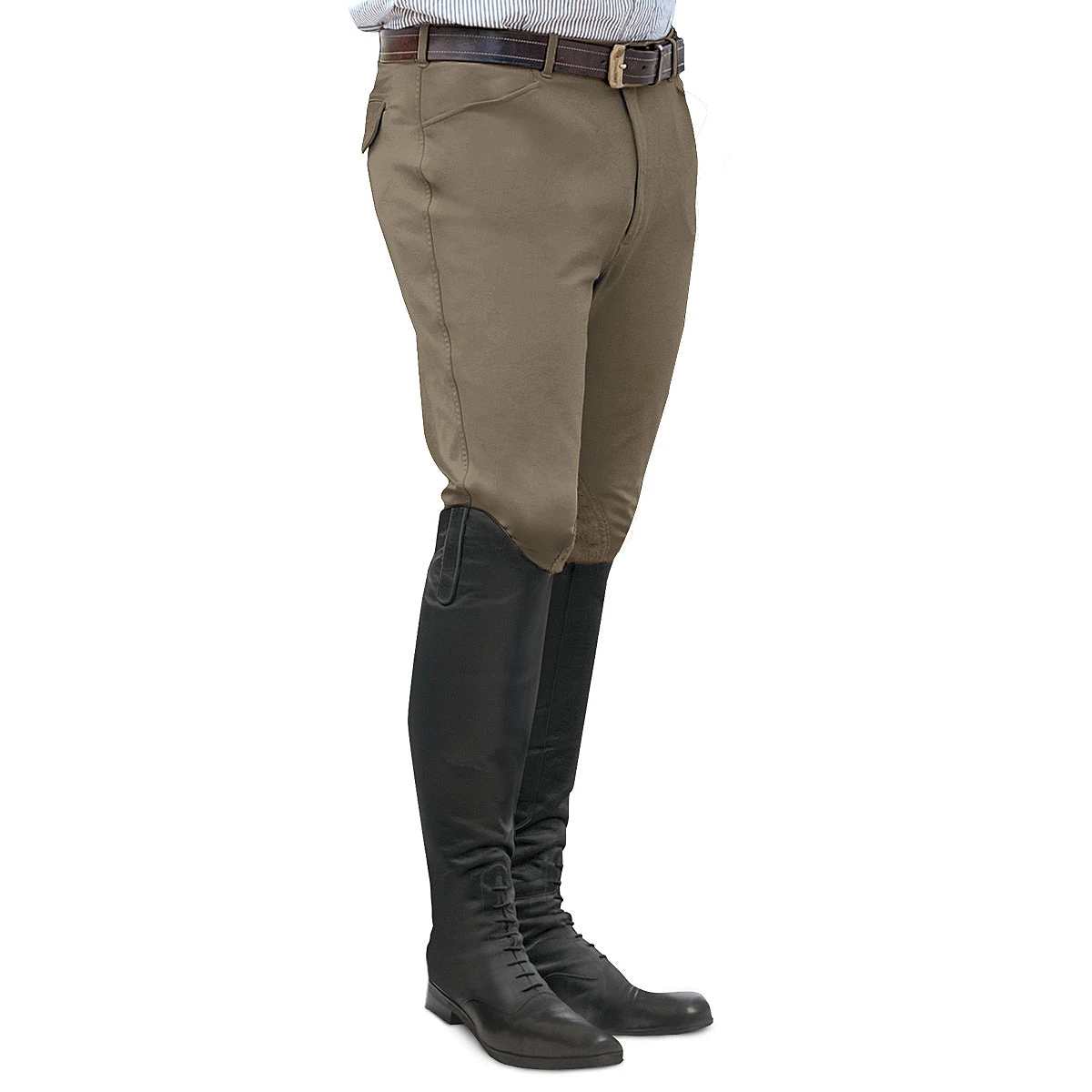 Ovation Men's EuroWeave Front Zip 4-Pocket Knee Patch Breeches 6 Ovation Men's EuroWeave Front Zip 4-Pocket Knee Patch Breeches - Image 4