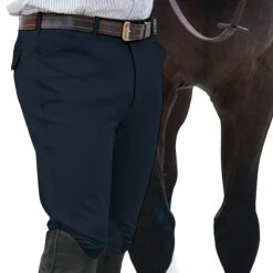 Ovation Men's EuroWeave Front Zip 4-Pocket Knee Patch Breeches 12 Ovation Men's EuroWeave Front Zip 4-Pocket Knee Patch Breeches -Equestrian Supplies Shop navy 75151.1588796602.1280.1280