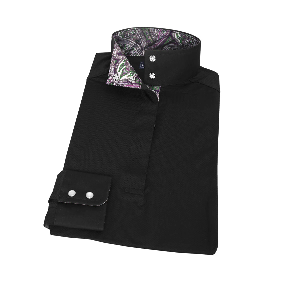 Essex Classics Ladies Paisley “Dusk” Black Jumper Performance Show Shirt 3 Essex Classics Ladies Paisley “Dusk” Black Jumper Performance Show Shirt