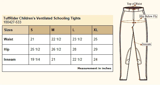 TuffRider Children's Ventilated Schooling Tights 6 TuffRider Children's Ventilated Schooling Tights - Image 4