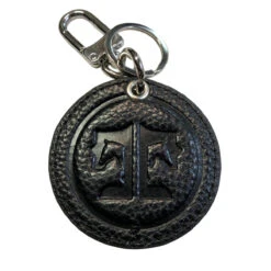 Tucker Tweed Equestrian Keychains -Equestrian Supplies Shop tucker tweed equestrian tucker tweed equestrian keychains round blk signature front